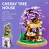 Sets Set DIY Flower Building Toy Miniature Cherry Blossom Tree House Building Kit, Purple & Yellow Sakura Flowers