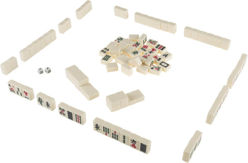 Hey! Play! Chinese Mahjong Game Set - 146 Tiles, Dice, Ornate Storage Case for Adults and Kids