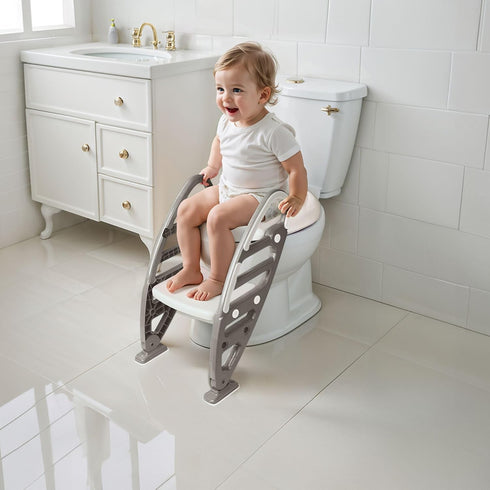 DOLU NUVE 2+, Toilet Training Seat with Ladder, Potty Chair with Non-Slip Steps and High Splash for Kids and Toddlers