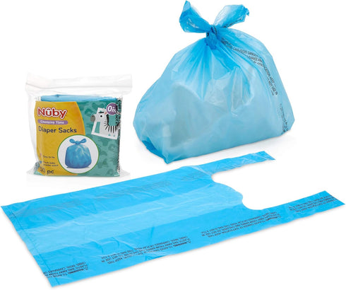 Nuby Diaper Disposable Bags, Fresh Baby Powder Scent, 2 Pack (50 Count Each)