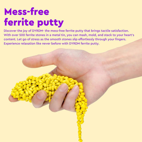 500+ Original Ferrite Putty Yellow, Sensory Stones, Adult Fidget Stress Relief Desk & Office Item, Ferrite Stones