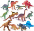 Dinosaurs Toys 12-Pack, 5" to 7" Realistic Dinosaur Figures with Book, Great Gift Set for Kids