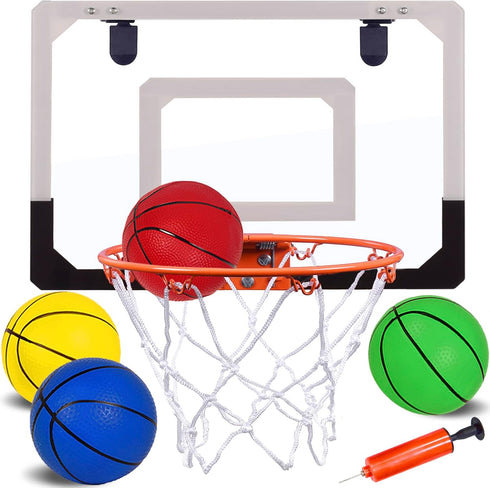 NI-ROU Indoor Mini Basketball Hoop for Kids with Electronic Scoreboard & 2 Balls