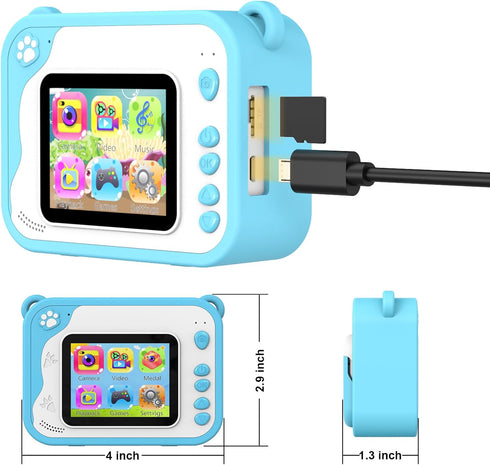 Kids Digital Camera with Instant Print, 1080P Video Camera for Boys Girls, 32GB SD Card, Birthday Gift for Ages 3-12