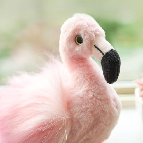 Bearington Collection Lil’ Fifi Stuffed Animal, Ultra-Soft 7” Flamingo Toy, Pink Fur and Fuzzy Wings