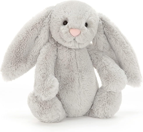 Jellycat Bashful Grey Bunny Stuffed Animal, Medium 12 inches, Classic Rabbit Plush Toy, Children's Gift