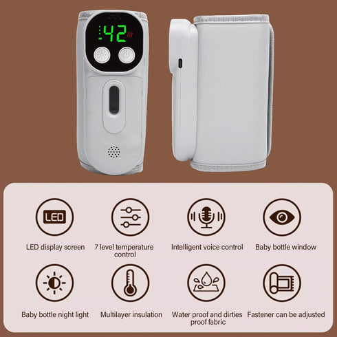 YDuupxe Baby Bottle Warmer, Rechargeable Fast Heating Portable Milk Warmer with Night Light for Travel Breastmilk