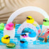24 Pcs Mini Rubber Ducks with Sunglasses, Rubber Ducks in Bulk Valentine Bathtub Toys for Cruise Valentines Kids
