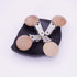 10Pcs 30mm (1.18") Natural Wood Pacifier Holder Round Beech Metal Teether Wooden Beads Suspender Clips DIY Accessories