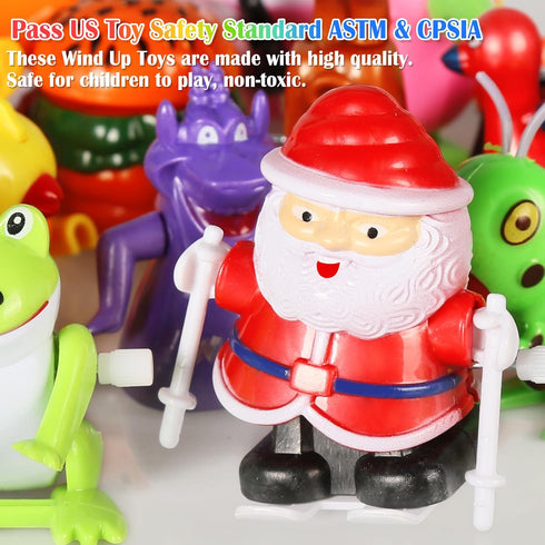 CIUGEO 32 Swimming PCS Assorted Wind-up Toys for Kids, Bulk Windup Animals Walking Jumping Flipping Clockwork Toys