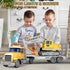 DOWELLIN 22" Transports Trucks Kids Toys, Large Semi Truck Toy Carrier and Excavator Truck with Sound&Light,Friction