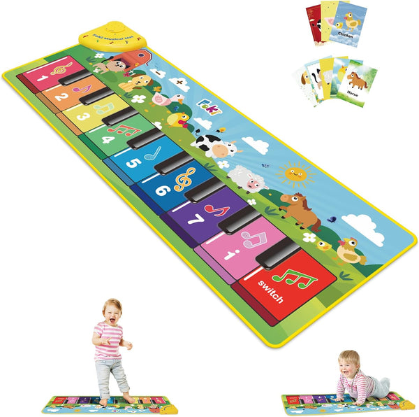 FOKI Floor Piano Mat for Toddlers, Sensory Educational Dancing Musical Keyboard Carpet