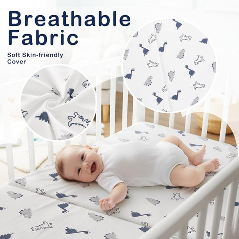 PGONEEE Pack 38'' 26'' 3'', Pack Trifold and Play Mattress x x Portable Mini Crib Playpen Mattress for Baby, Soft