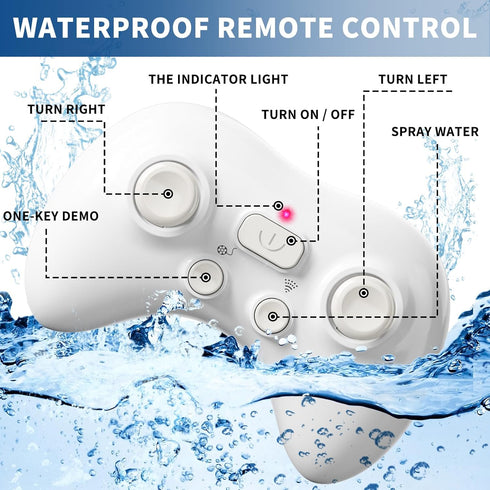 2.4GHz 1:18 Swimming 4 5 6 7 Remote Control Shark Toy for Pool, Scale High Simulation RC Shark with Light & Spray