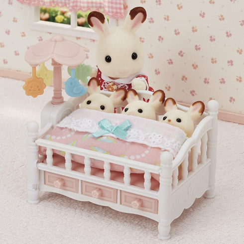 Calico Critters Crib with Mobile, Interactive Dollhouse Furniture Set with Working Features