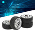 VBESTLIFE RC Tire Set, 4Pcs 2.6inch Rubber RC Car Tires with Plastic Rims Fits for Most 1:10 Scale Flat Sports Car