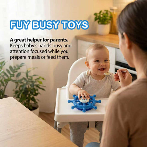1 Baby Suction Spinner Toys for Bathtub, Silicone Toddler Bath & High Chair Toys for Year Old Boy/Girl Birthday Gift