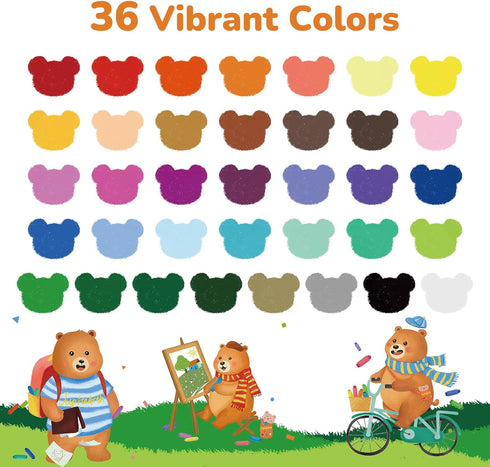 36 1-3 4-8, 2-4, JUPITEARTH Color Twist Crayons for Toddlers and Kids Non-Toxic Washable Crayons Ultra-Silky Easy-Grip