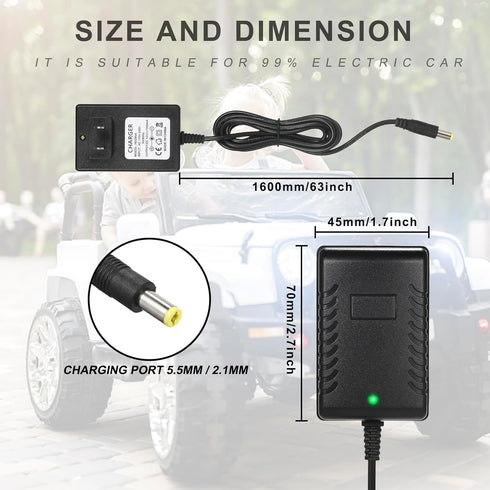 TUAGUI 12V 12 Adapter,12v Charger for Kids Ride On Car, Volt Battery Charger for Ride on Toys SUV Car a Variety