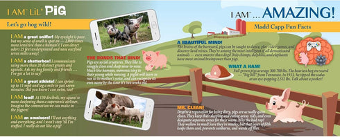 Madd Capp Lil' Pig 100 Piece Jigsaw Puzzle for Ages 5 and Up, Unique Animal-Shaped Border with Fun Facts