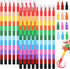 WXJ13 18 Pieces Stacking Crayons, Buildable Crayons, 12 in 1 Wax Crayons for Kids Office School Supplies