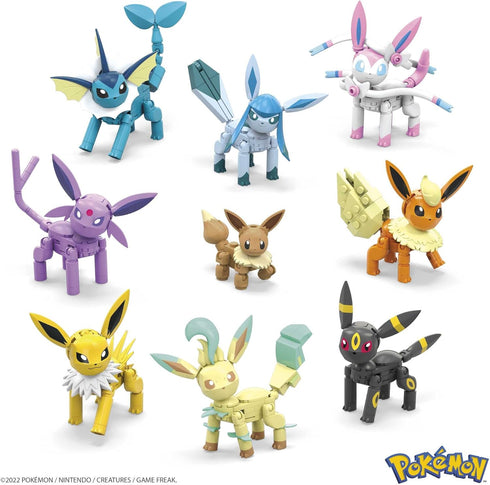 MEGA Pokémon Building Toys Set - Every Eevee Evolution with 470 Pieces, 9 Poseable Characters