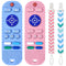 Baby Teether Toys 2PCS Silicone Remote Control Shape with 2PCS Pacifier Clip, BPA-Free for 3-24 Months