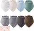 COOROBIN 8 pack-Muslin Baby Bibs, 100% Cotton Baby Bandana Drool Bibs, Ultra Soft
