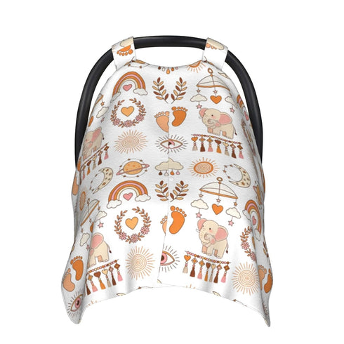 Mcewoel Boho Baby Car Seat Canopy Cover, Nursing Cover for Newborn, Boho Baby