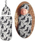 Cute Black Labrador Retrievers Newborn Swaddle Blankets Hat Sets Soft Baby Receiving