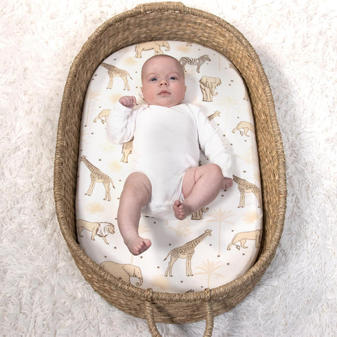 4-Pack 100% The Peanutshell Baby Organic Bassinet Sheets Boy or Girl - Ultra Soft & Rectangle Baby Sheet, Jersey