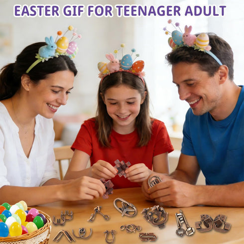 HINWOLN 24pcs Easter Egg Fillers with Brain Teaser Puzzles Toys - Easter Basket Stuffers for Teens, Egg Fillers