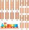16 Pcs Straight Wooden Tracks Expansion Wood Train Track Connectors and Adapters