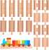 16 Pcs Straight Wooden Tracks Expansion Wood Train Track Connectors and Adapters