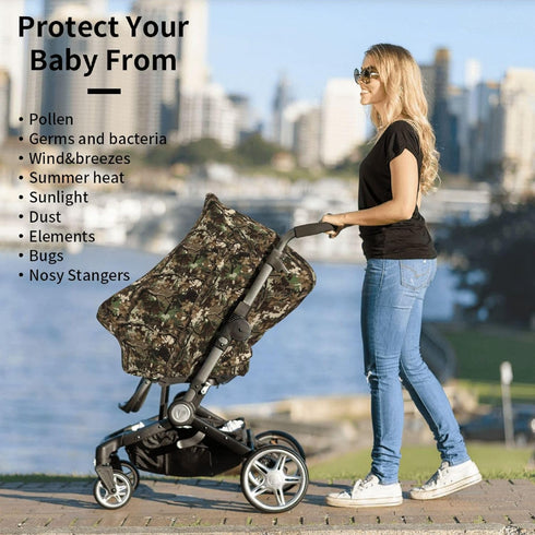 Mcewoel Camo Baby Car Seat Cover, Multi Use Baby Stroller Cover, Boys and Girls Camo Shower Gifts