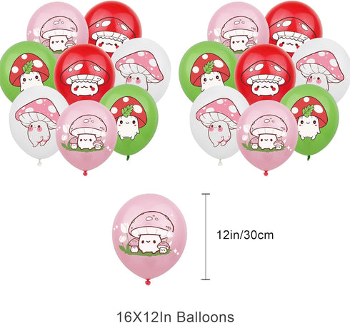 Hofgleaq 1 16 1 24 Mushroom Birthday Party Decorations, Birthday Party Supplies for Mushroom, Includes Banner, Latex