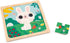 Janod 3x 9-Piece Wooden Puzzles - Hen, Cat & Rabbit Educational Toy for Children 18 Months+, J07113, Multicolor