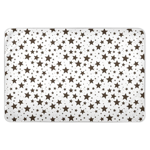 siphylline Black and White Illustration Design Stars Brown Extra Large Resuable Changing Pad