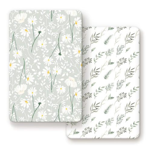 GRSSDER Stretchy Ultra Soft Jersey Knit Fitted Pack n Play Sheets Set