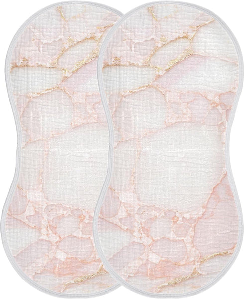 decor gift 4 Pack 22x11in Cotton Baby Burp Cloth Soft and Absorbent? Rose Gold Luxury Marble Texture Feed Cloth
