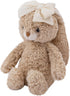 8'' Bunny Stuffed Animal Soft Rabbit Cuddly Toy Long - Eared Brown Plush Bunny with Cream Bow Plush Toys for Babies