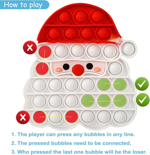 AIZIXIN Christmas Pop Bubble Fidget Sensory Toys, Santa Claus Squeeze Sensory Toys, Christmas Novelty Gifts for Kids