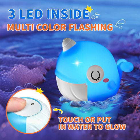 6 Packs 1-3, 12-18 2-4, 1 2 Light Up Bath Toys for Kids Ages Sea Animals Bathtub Toys for Baby Months Toddlers Water