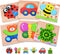 Magifire Wooden Puzzles for Toddlers 1-3, Set of 6 Montessori Toys, Safe for Kids with Storage Bag and Giftable Box