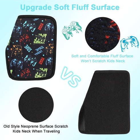 Amintiri 3 Pieces Car Seat Straps Pads for Kids, Ultra Soft Plush Car Seat Strap Covers for Kids, Infant Carseat