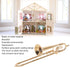 Copper Miniature Trombone with Stand and Case, Dollhouse Musical Instruments Accessories for Mini Musical Model