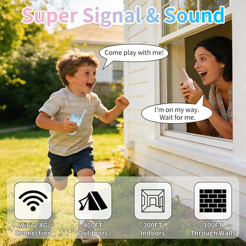 Walant 2 Pack 3-12, Walkie Talkies for Kids, Video Walkie Talkies with Screen Display, Rechargeable Toy Radios for Ages