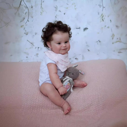 Wamdoll 20Inches Rooted Hair Sweet Smiling Real Life Reborn Baby Dolls Crafted in Vinyl Full Body Anatomically Correct