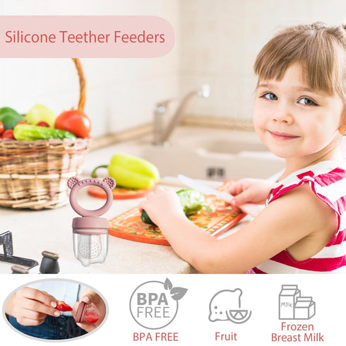 Big Spinach Silicone Freezer Tray Baby Food Teething Set, Must-Have Pacifiers and Food Storage Containers