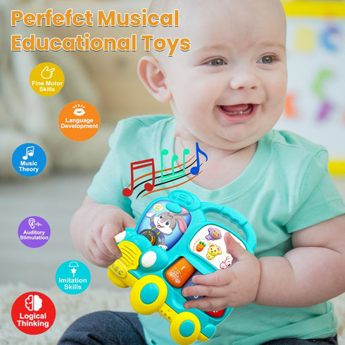 Baby Music Toys for 12-18 Months, Animal Baby Piano Musical Light Infant Toys, Birthday Gift for 1-2 Year Olds